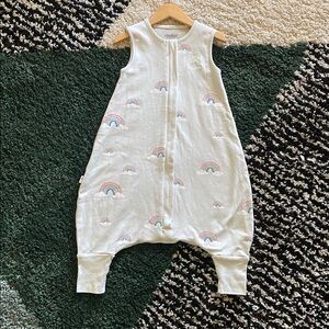 Woolino Sleep Bag with feet walker sleep sack rainbow print 6-18 months